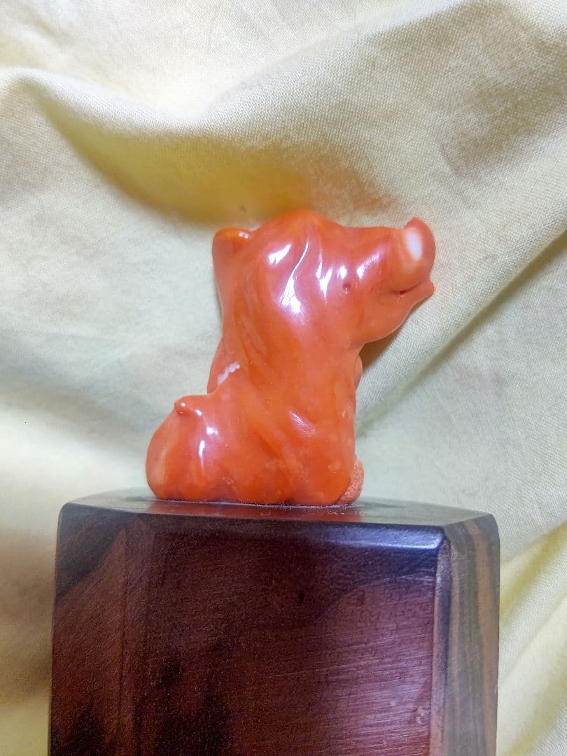 ひでお値下　珊瑚 不動明王 彫刻 珊瑚加工職人