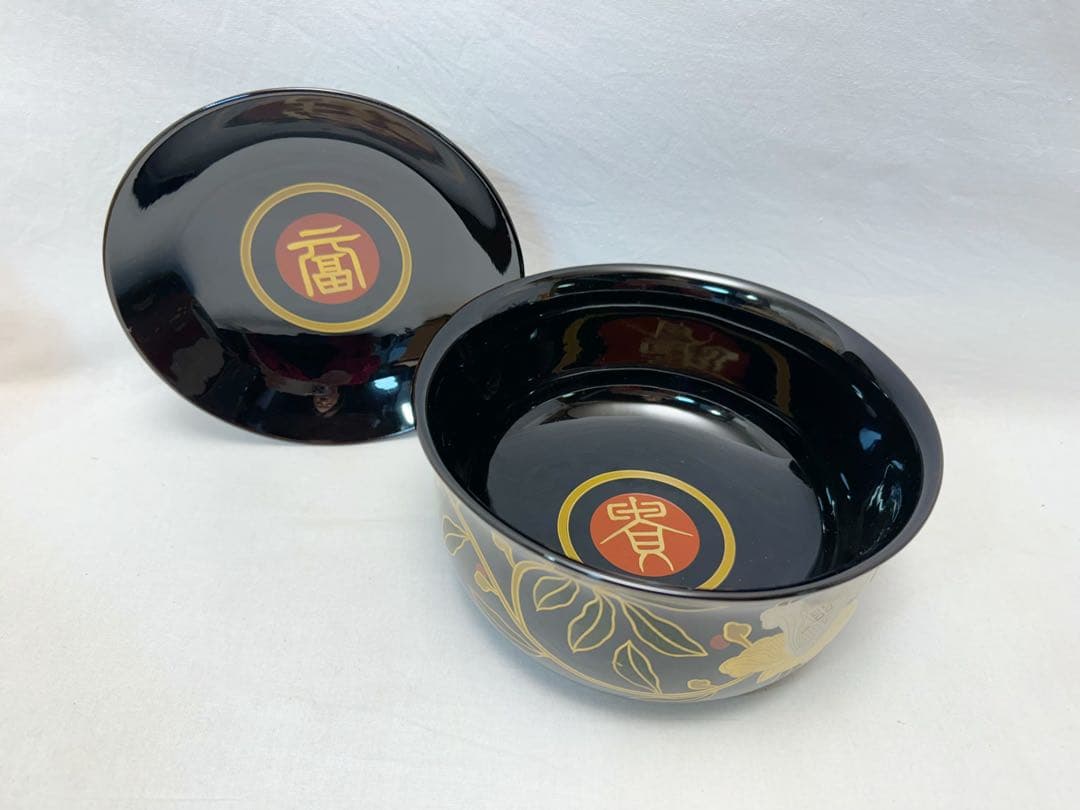 ほぼ未使用 茶道具 平安象彦 木製 長寛写 牡丹唐草 砂金袋形 喰籠菓子器 共箱