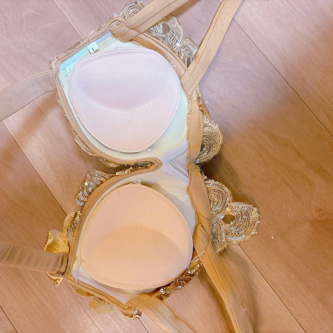 ゴールド ベリーダンス 衣装 花モチーフ