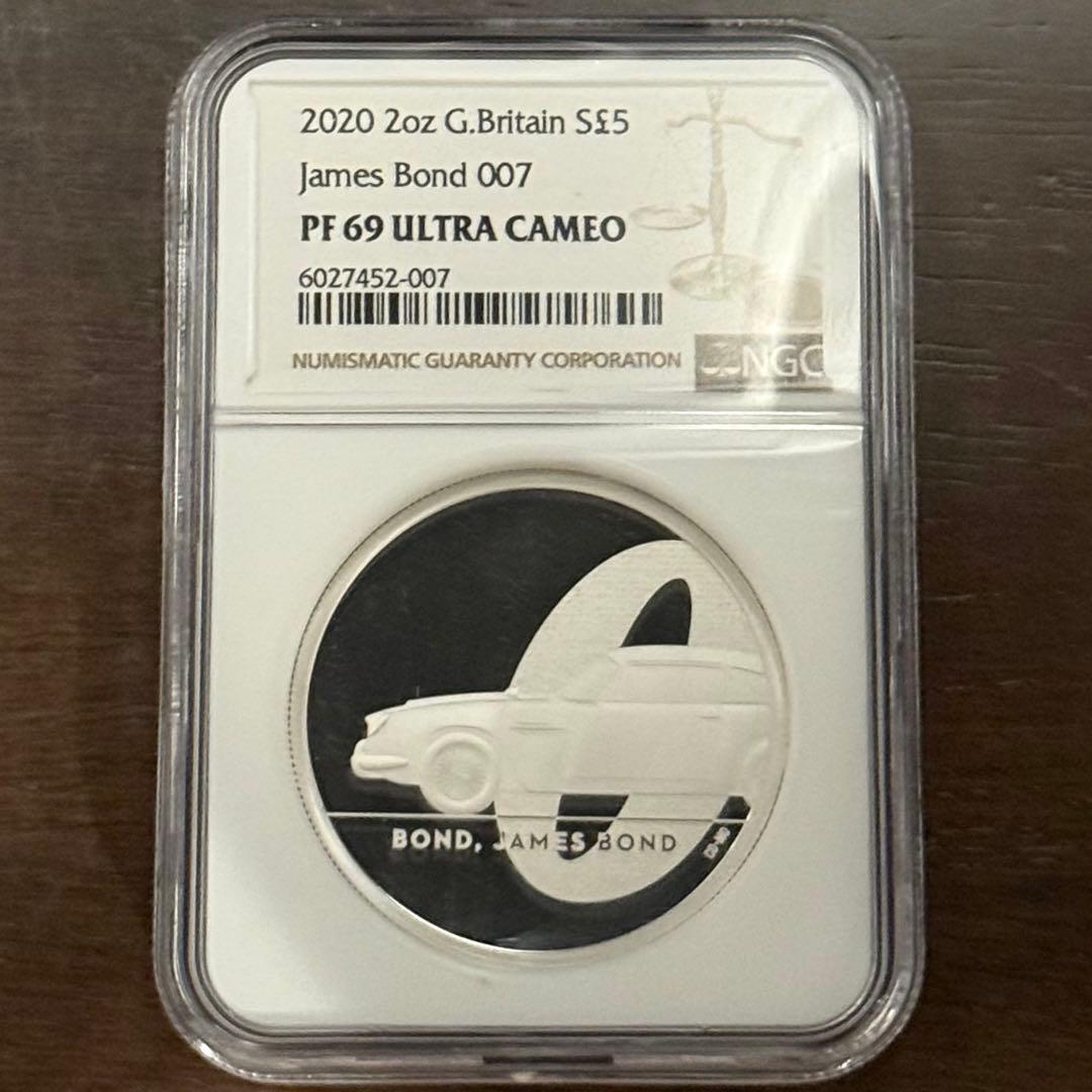 2020年　ジェームズボンド007 銀貨　5ポンド　NGC 69
