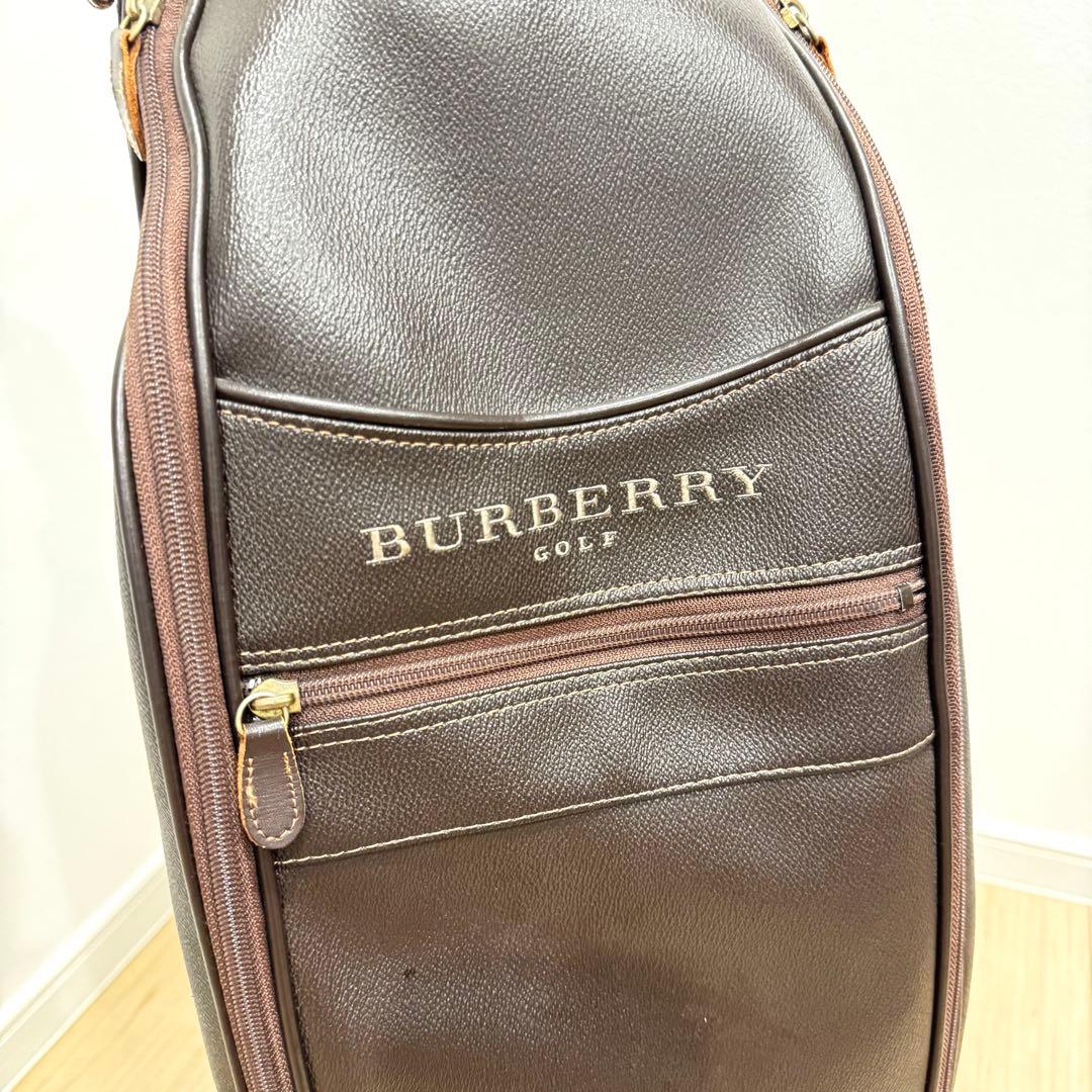 【希少廃盤】 BURBERRY バーバリー ブラウンレザー キャディバッグ