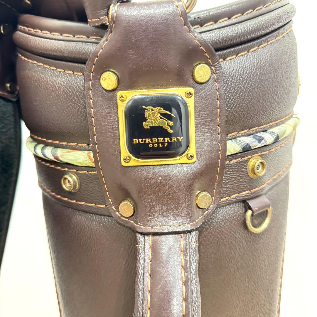 【希少廃盤】 BURBERRY バーバリー ブラウンレザー キャディバッグ