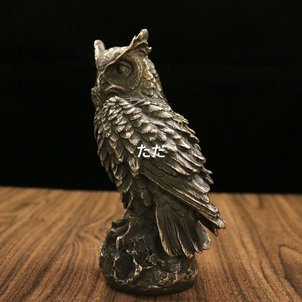 銅器 フクロウ 玄関 茶台 書房 装飾品 工芸品 置物