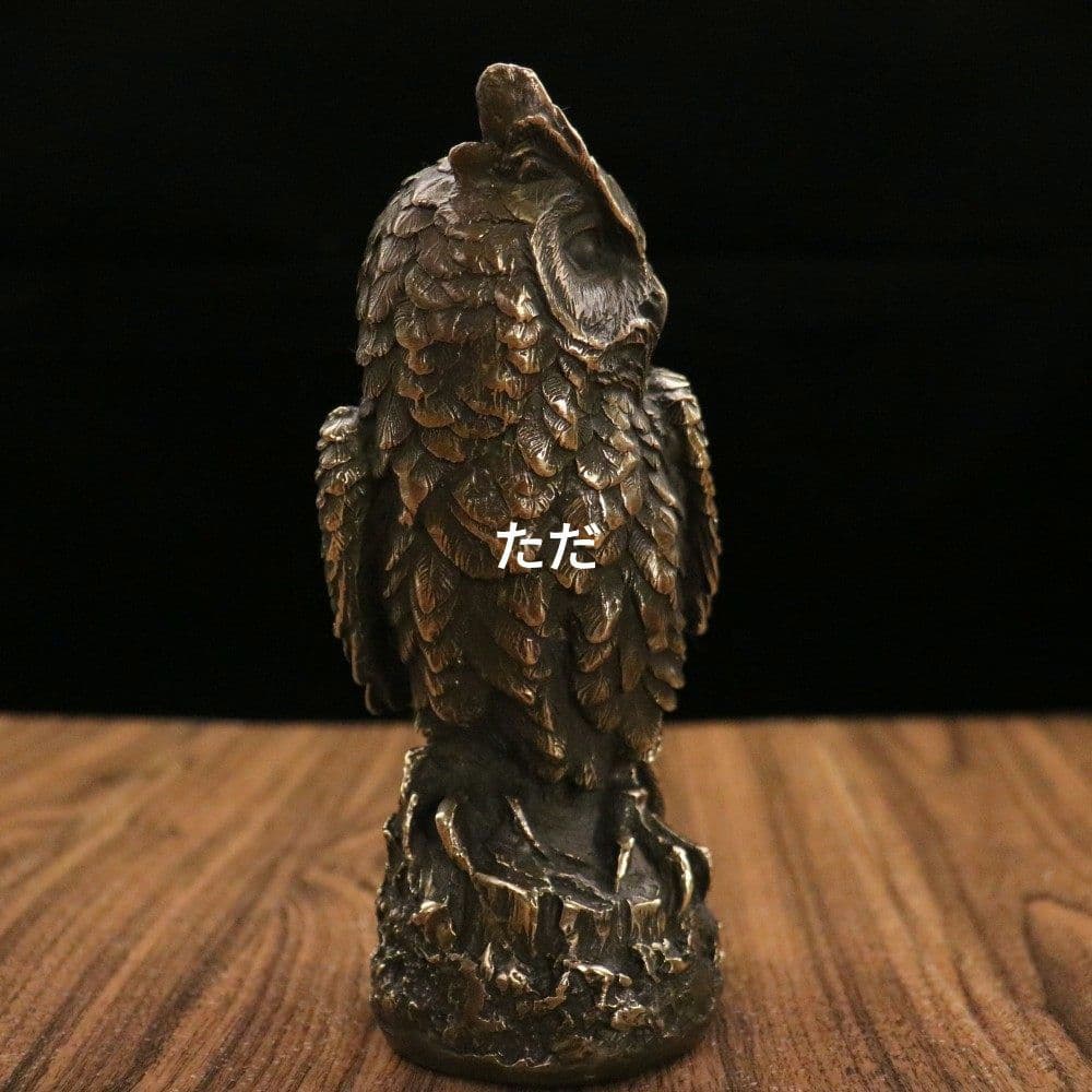 銅器 フクロウ 玄関 茶台 書房 装飾品 工芸品 置物
