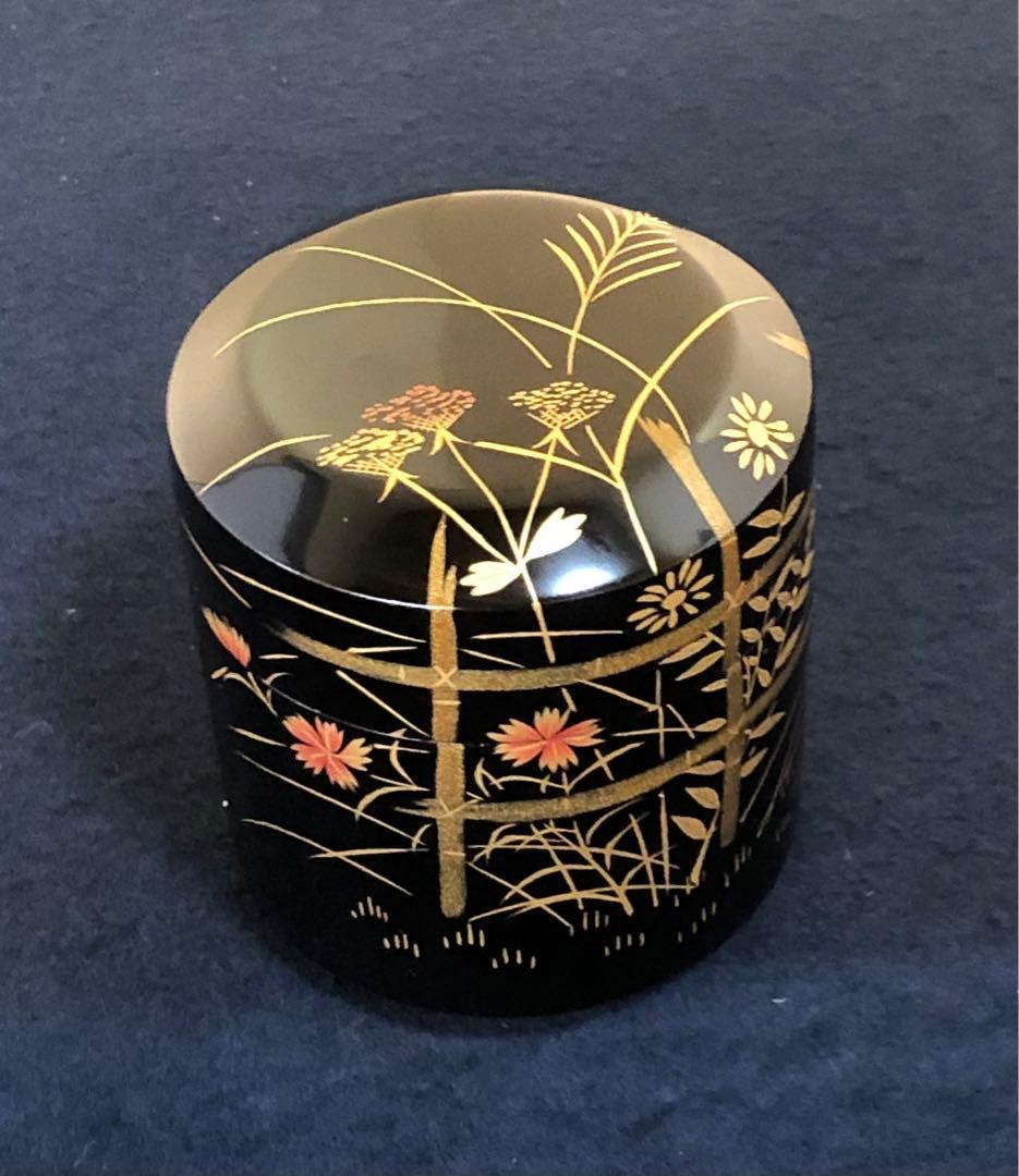 割引❗️《R》茶道具 秋草蒔絵 雪吹棗 松峰作 共箱 元箱　260116き4