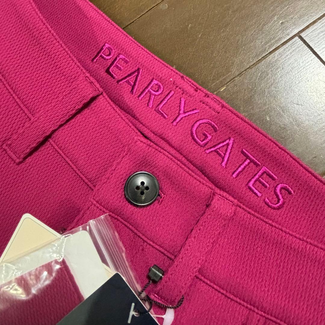★パーリーゲイツPEARLYGATES美脚ストレッチパンツ新品未使用ピンク系1M