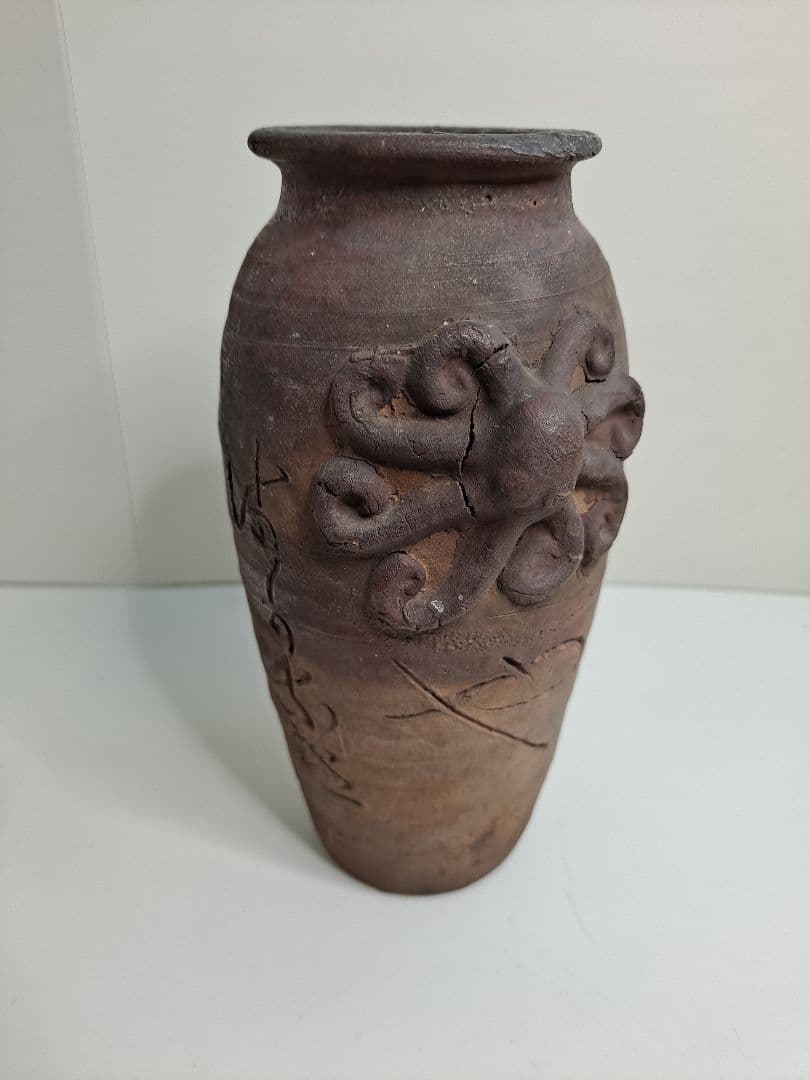 古備前 江戸幕末から明治 花瓶 置物 骨董 タコ型 時代物