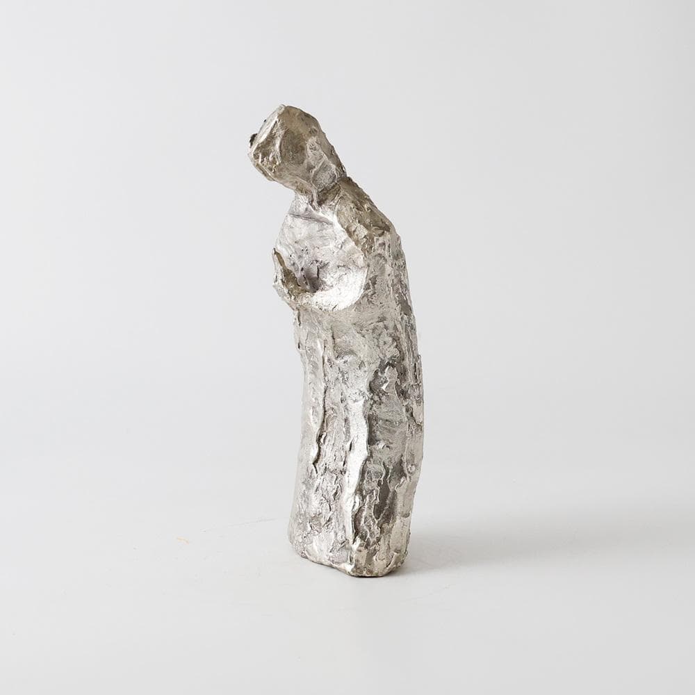 板橋一歩作 白銅 ブロンズ 祈り 祈る女性像 人物像 共箱 井波伝統工芸