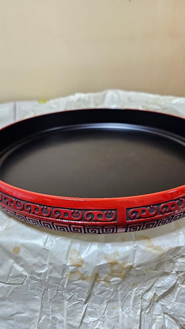 （美品未使用）仙台堆朱　山水画