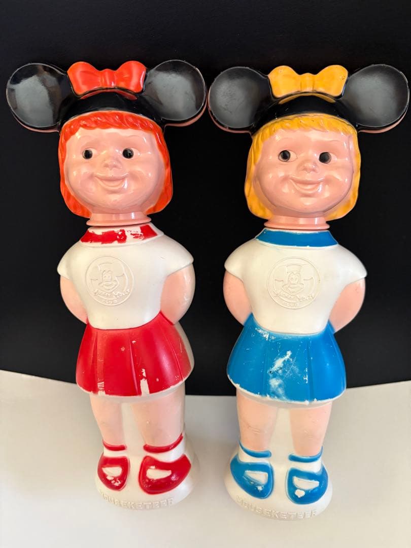 1960 ディズニーマウスケティア　ソーキーボトル　ブルー&レッド2セット