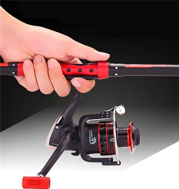 カーボン釣り竿セットスピニングリール コンパクトロッド 硬調2.7M 海釣り