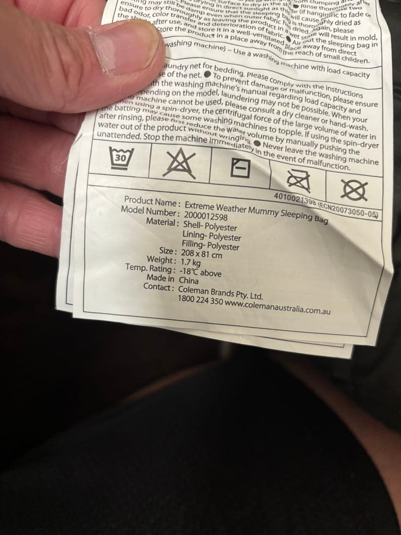 コールマン 寝袋 エクストリームウェザー マミー型【-18℃対応】極暖