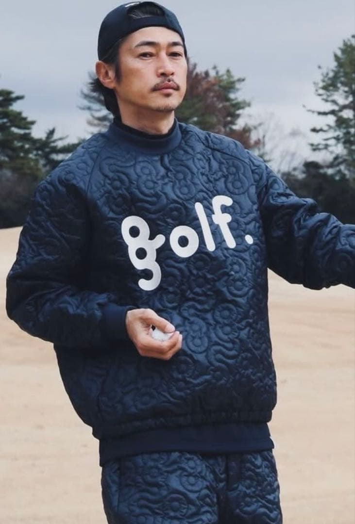 8gshoot golf. ネイビー キルティングジャケット