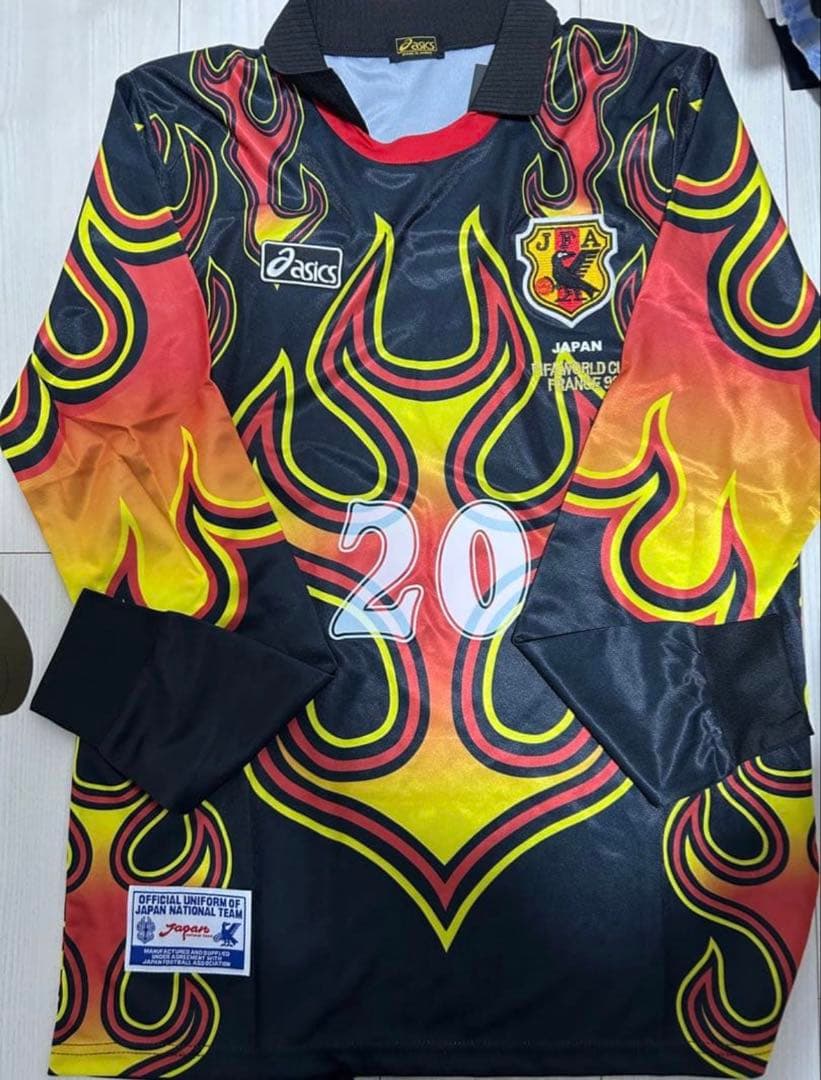 日本代表 川口能活 1998 W杯　GK 炎 ユニフォーム キーパー　L 新品