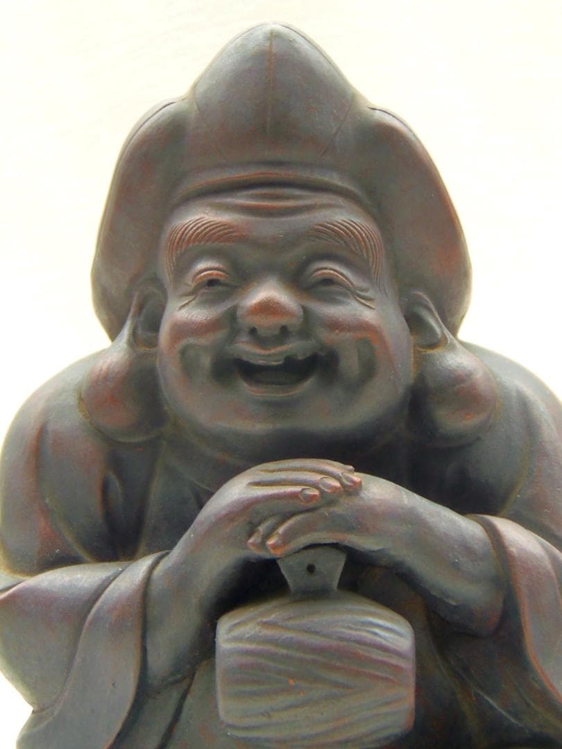 古備前 七福神 座大黒天 大黒様 置物 珍品 レア古備前・レア備前焼 骨董品