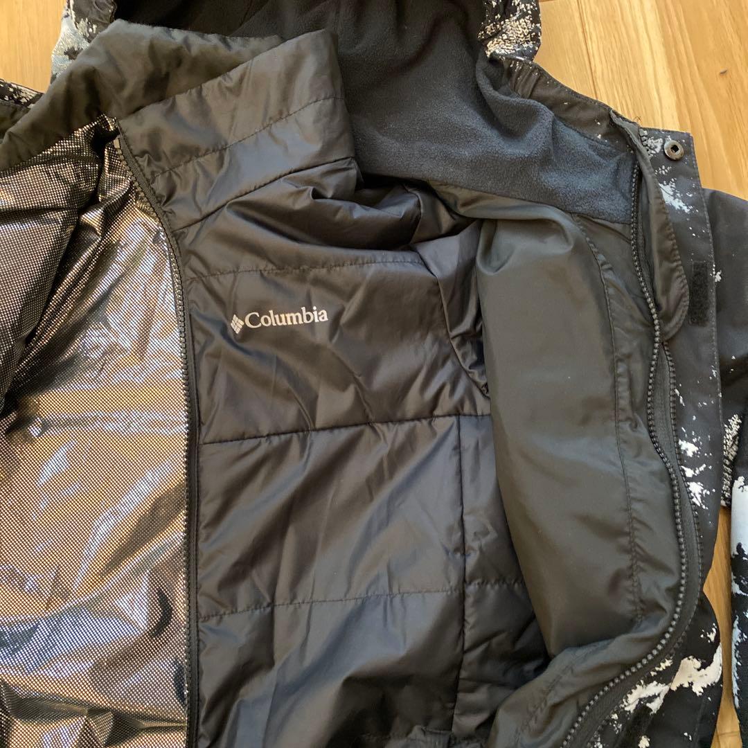 Columbia 子ども用 スキーウェア 黒/白迷彩