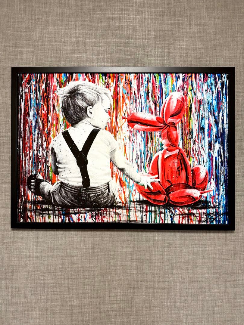 No.237フレーム付きキャンバスアート　バルーンドッグ バンクシー　バスキア