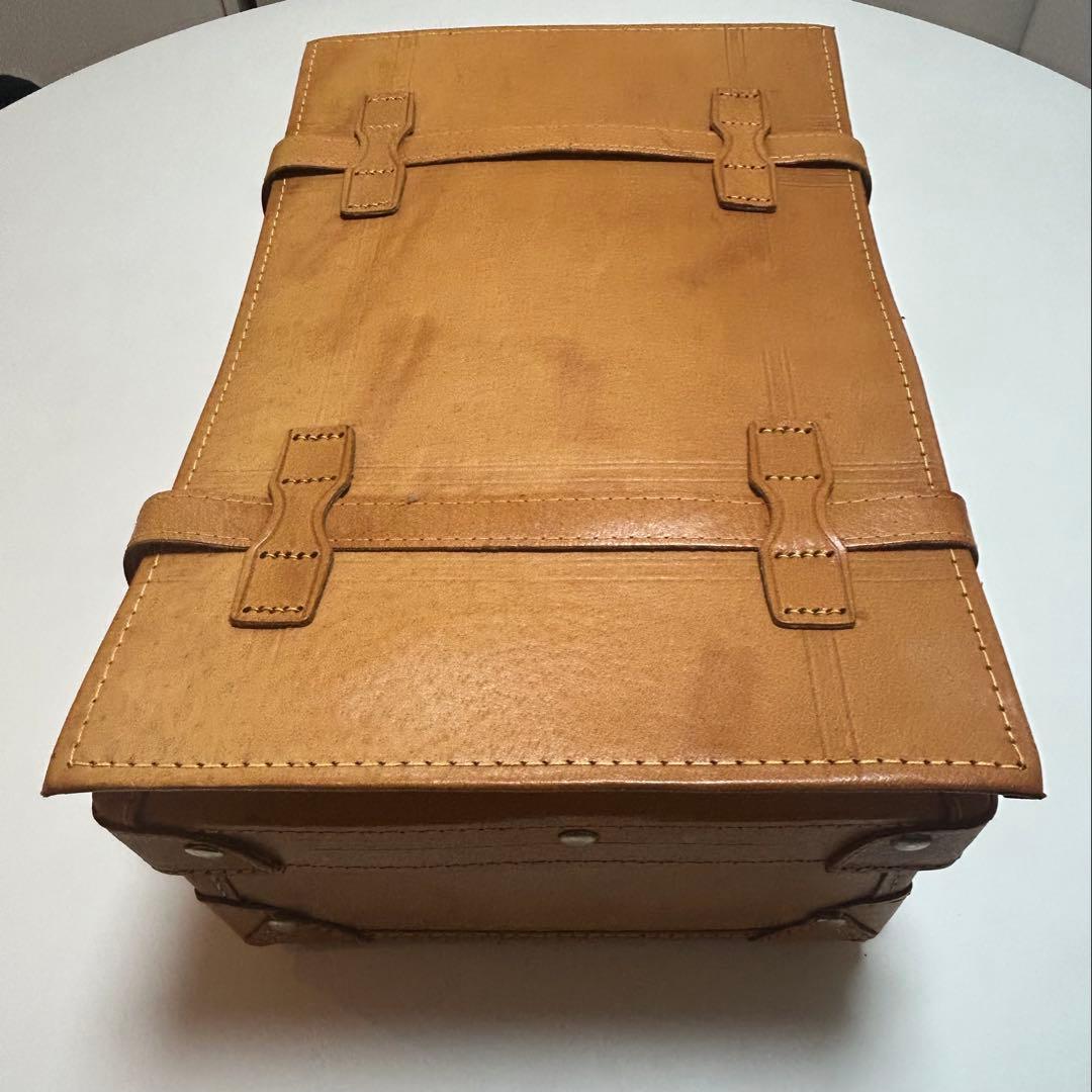 アサヒビール 本革 ミニトランク 旅行バッグ 5KJ98 アンティーク