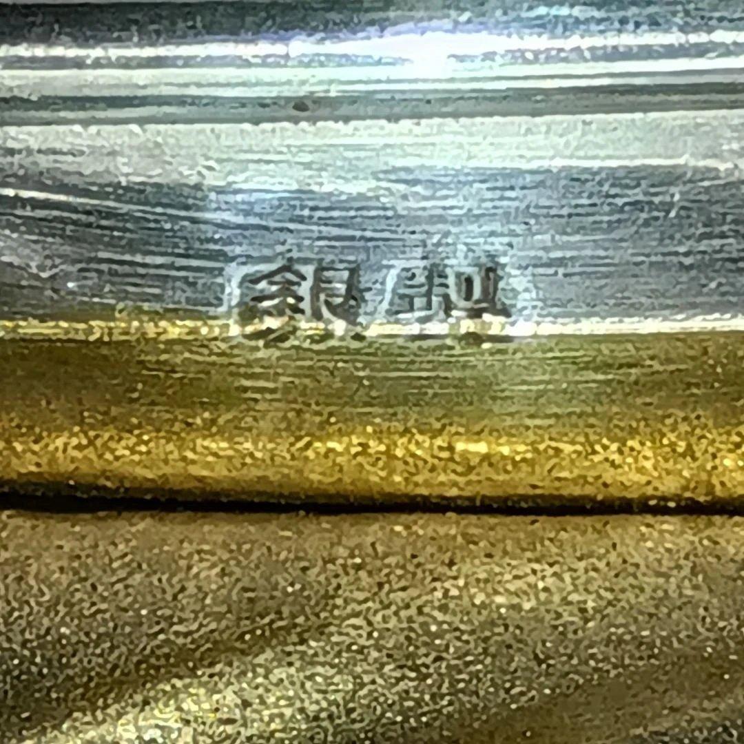 4558)銀製　ヨットの置物　銀製の刻印あり。