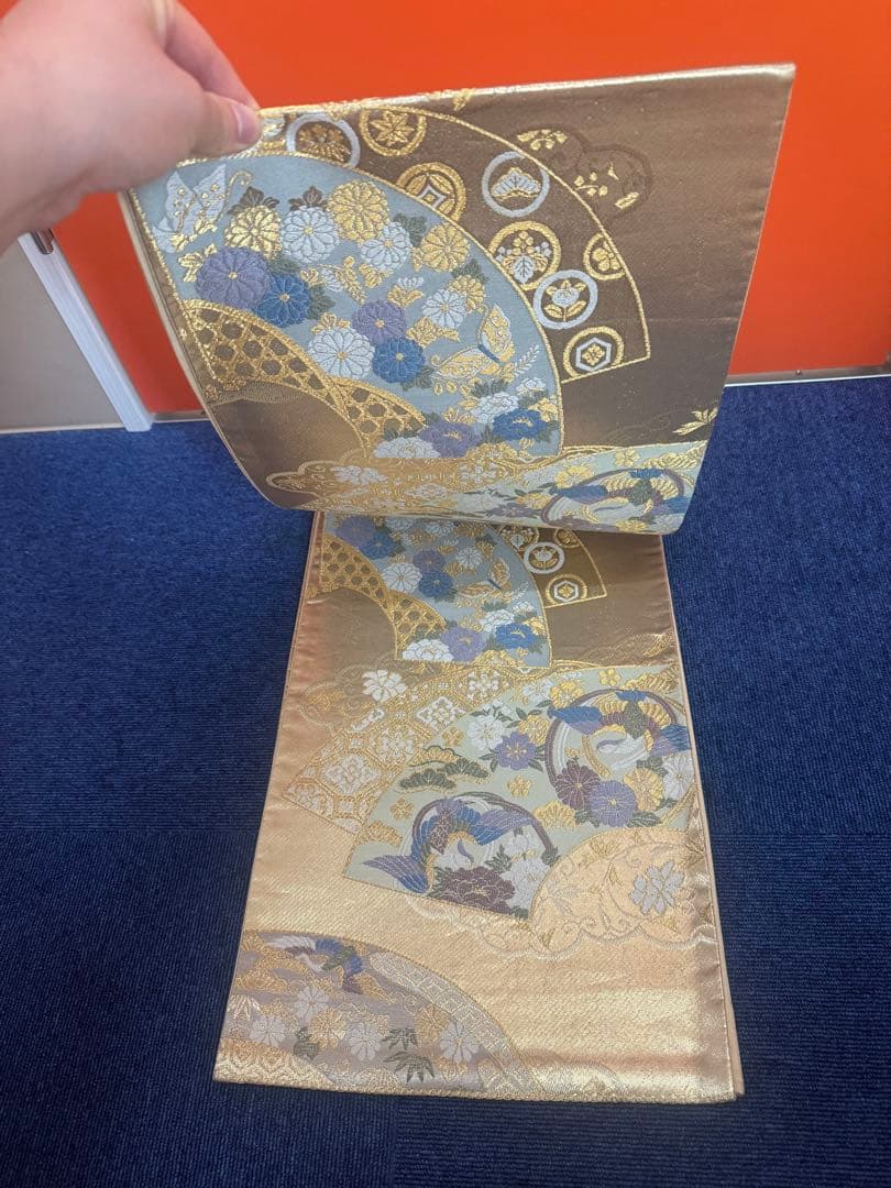 2691袋帯 古代彫金紋 西陣織 金糸　高級上質上品　約440cm 未使用