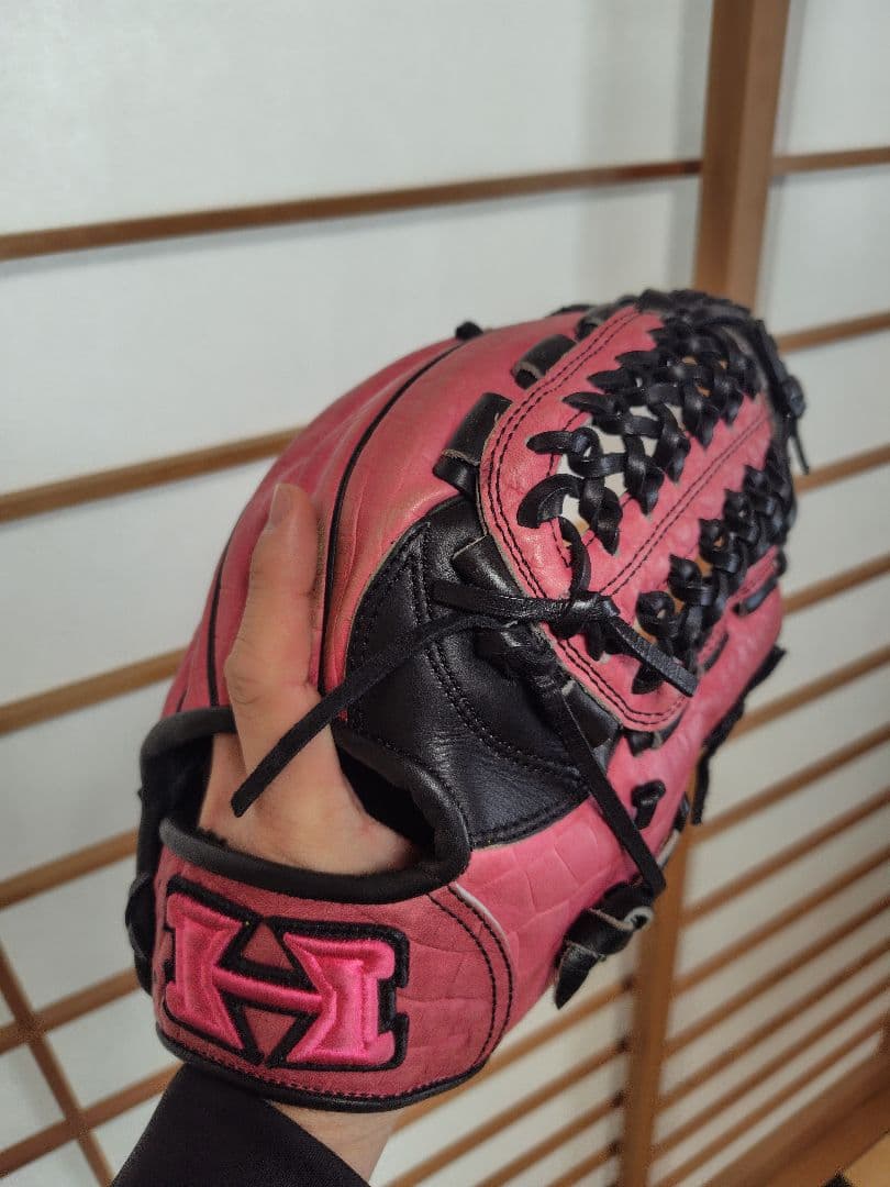 ハイゴールド限定品　軟式グローブ オールラウンド用　ピンク/黒