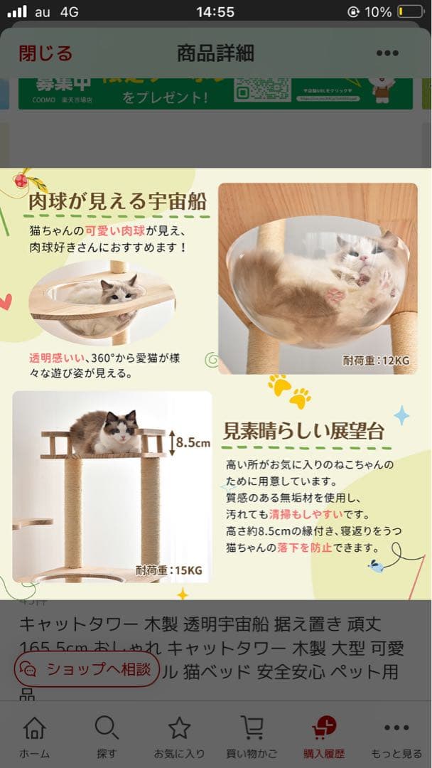 キャットタワー 165.5cm