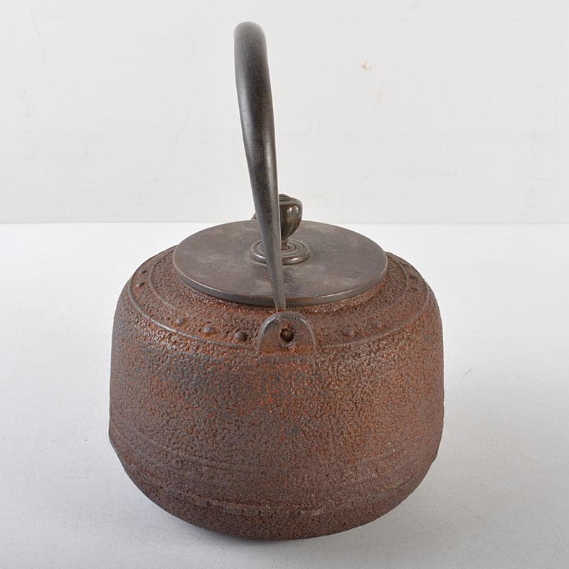 煎茶道具　鋲打文　鉄瓶　鉄釜　M　R5868