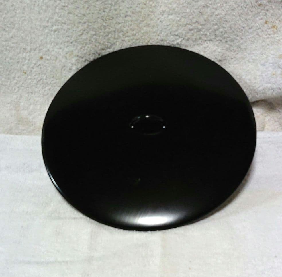 茶道具ギヤマン平水指し黒い漆蓋付きA479