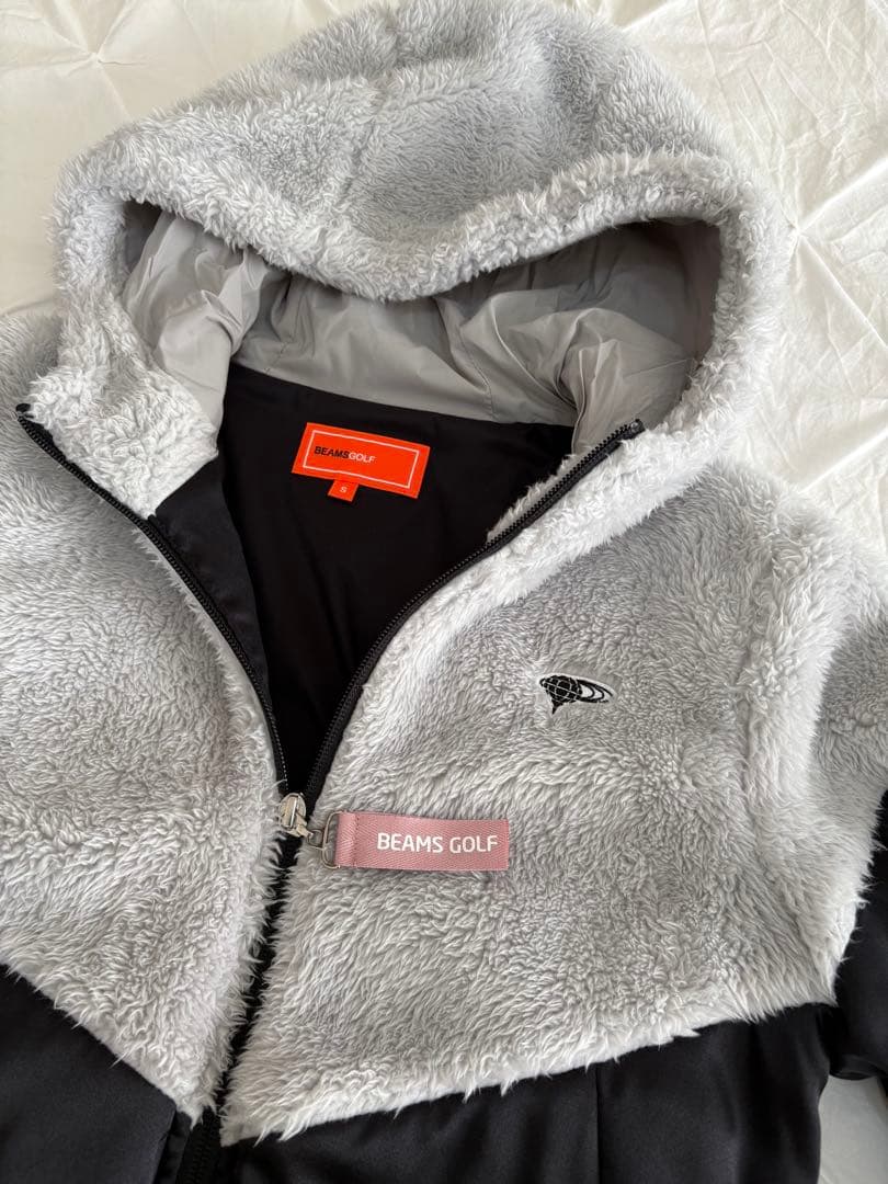 BEAMS GOLF ボア切替サテンブルゾン フード付き ビームスゴルフ アウタ