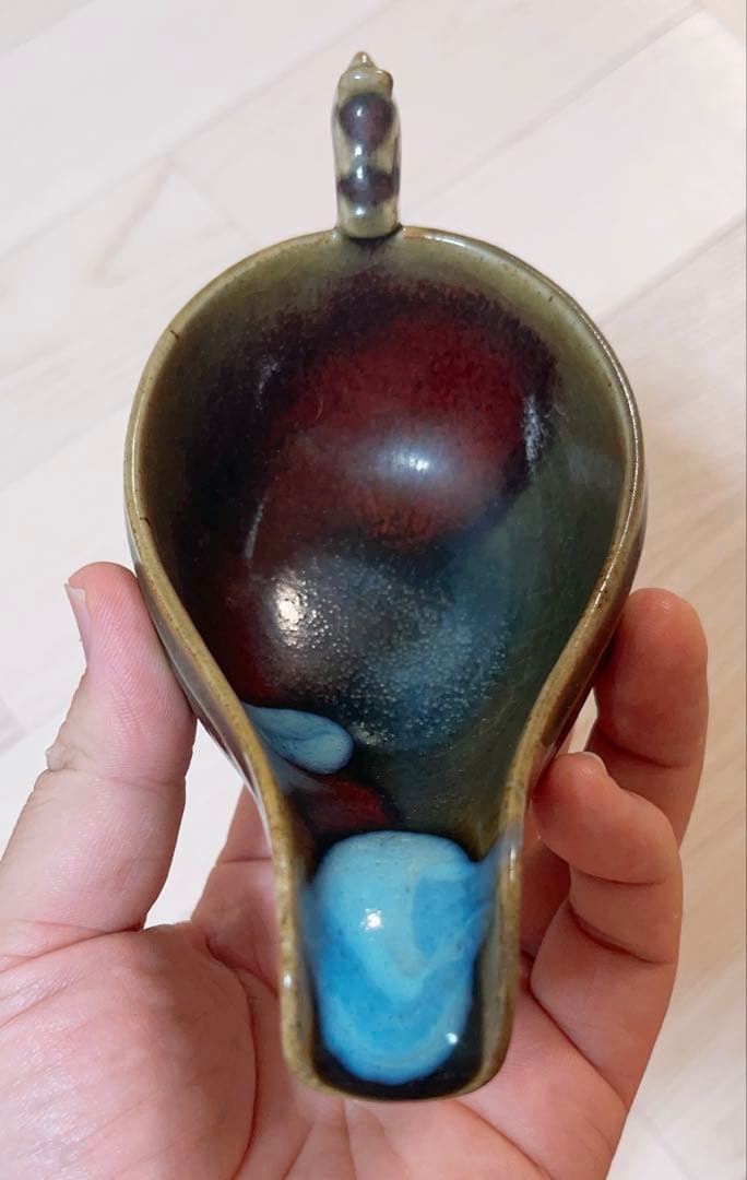 老窯磁器・宋鈞窯龍柄流杯 中国磁器 陶芸 磁器　骨董品