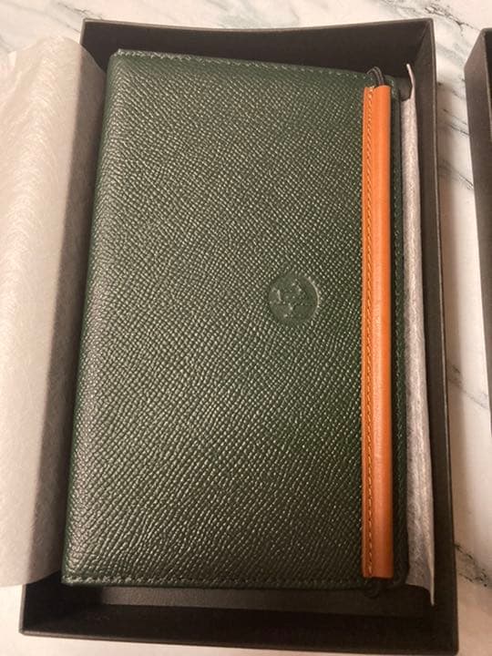 アマダナ　電卓カバー　グリーン　レザー　希少品