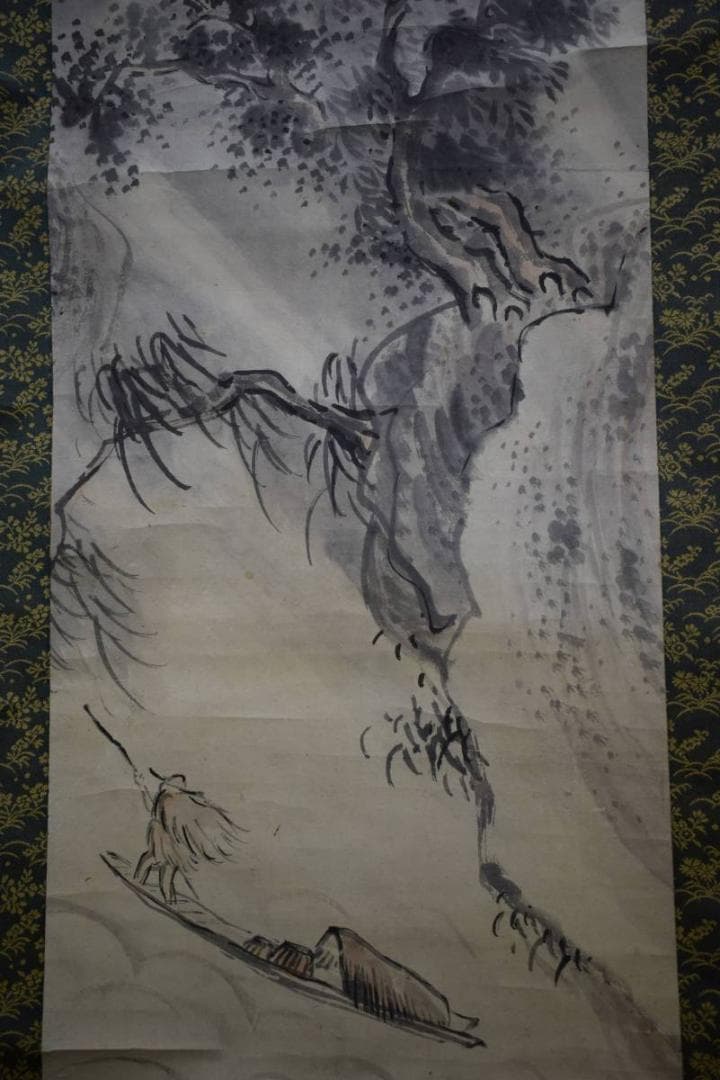 模写/頼山陽/山水画賛/布袋屋掛軸HE-384