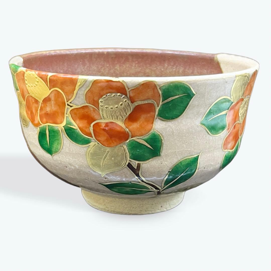 茶碗　「椿の絵」　抹茶茶碗　茶道具