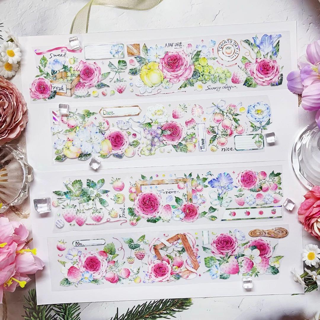 ⭐️SALE⭐️ 木皆原创《玫莓双蜜》海外マスキングテープ マステ 【2721】