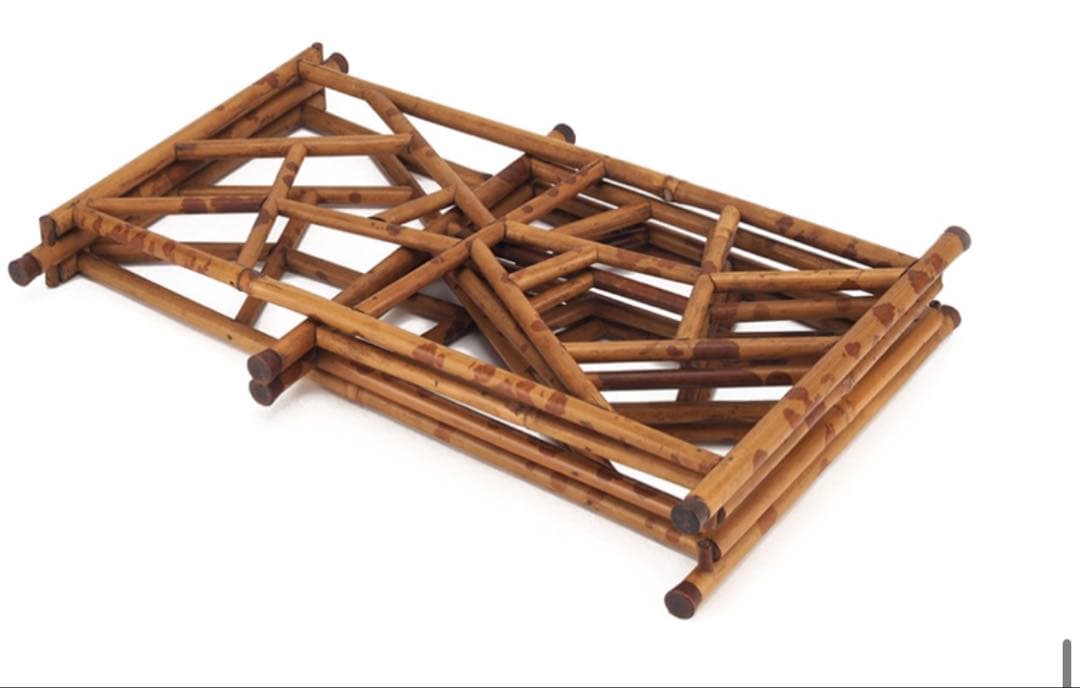 時代 斑紋竹 氷裂組 煎茶 炉屏 結界