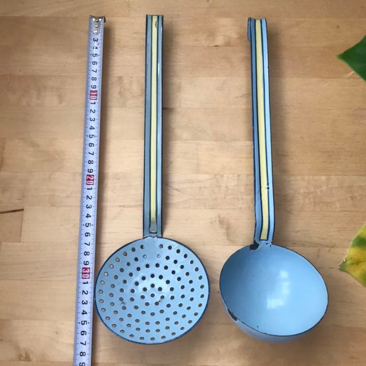 1940 フランス アンティーク レードルラック セット ホーロー エナメル