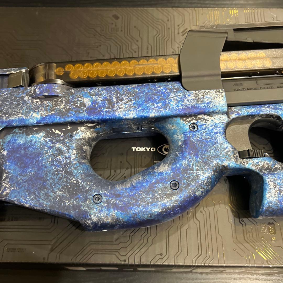 東京マルイ　電動ガンプラスシリーズ　P90+ ラップ塗装品　充電器電池付き