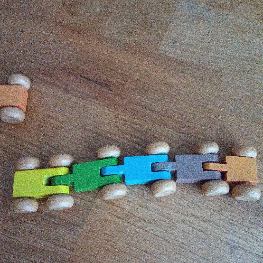 木製 知育玩具 カラフルトレインセット　スピードカースロープ