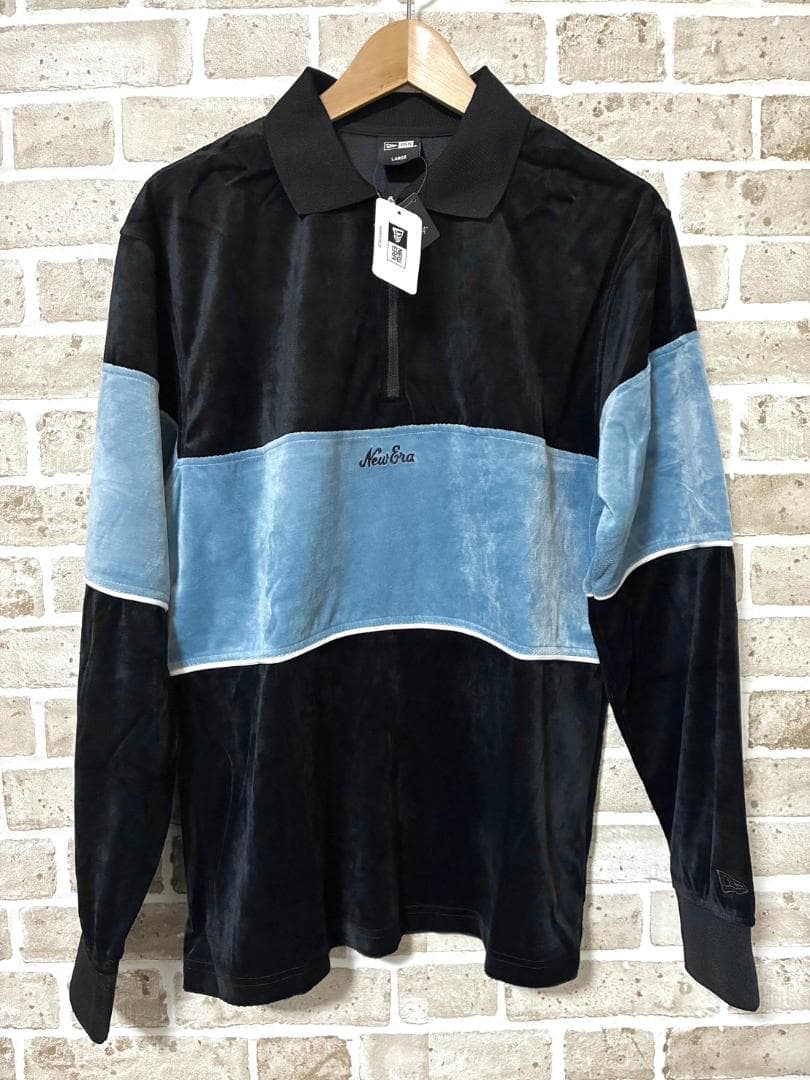 【早い者勝ち✨】新品 ニューエラゴルフ メンズ ベロアジップシャツ L ツートン