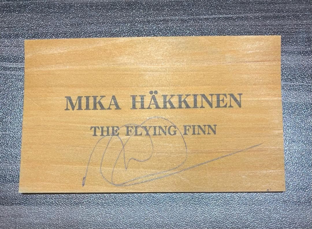 F1レーサー　ミカ・ハッキネン　直筆サイン入り 名刺 　※北欧の貴公子