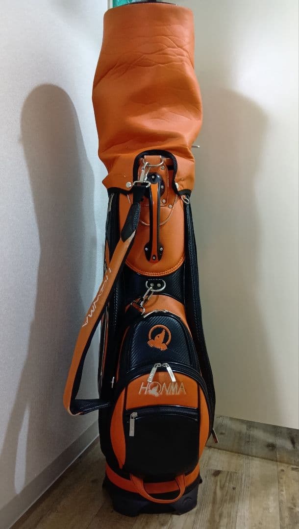 HONMA キャディバッツ ゴルフバッグ オレンジ＆ブラック　男女兼用９インチ