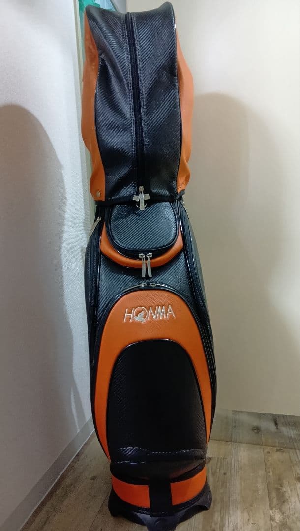 HONMA キャディバッツ ゴルフバッグ オレンジ＆ブラック　男女兼用９インチ