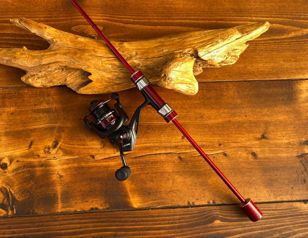 アジングセット　超軽量　S612ULF アジングロッド　リール　ヘッドライト付き