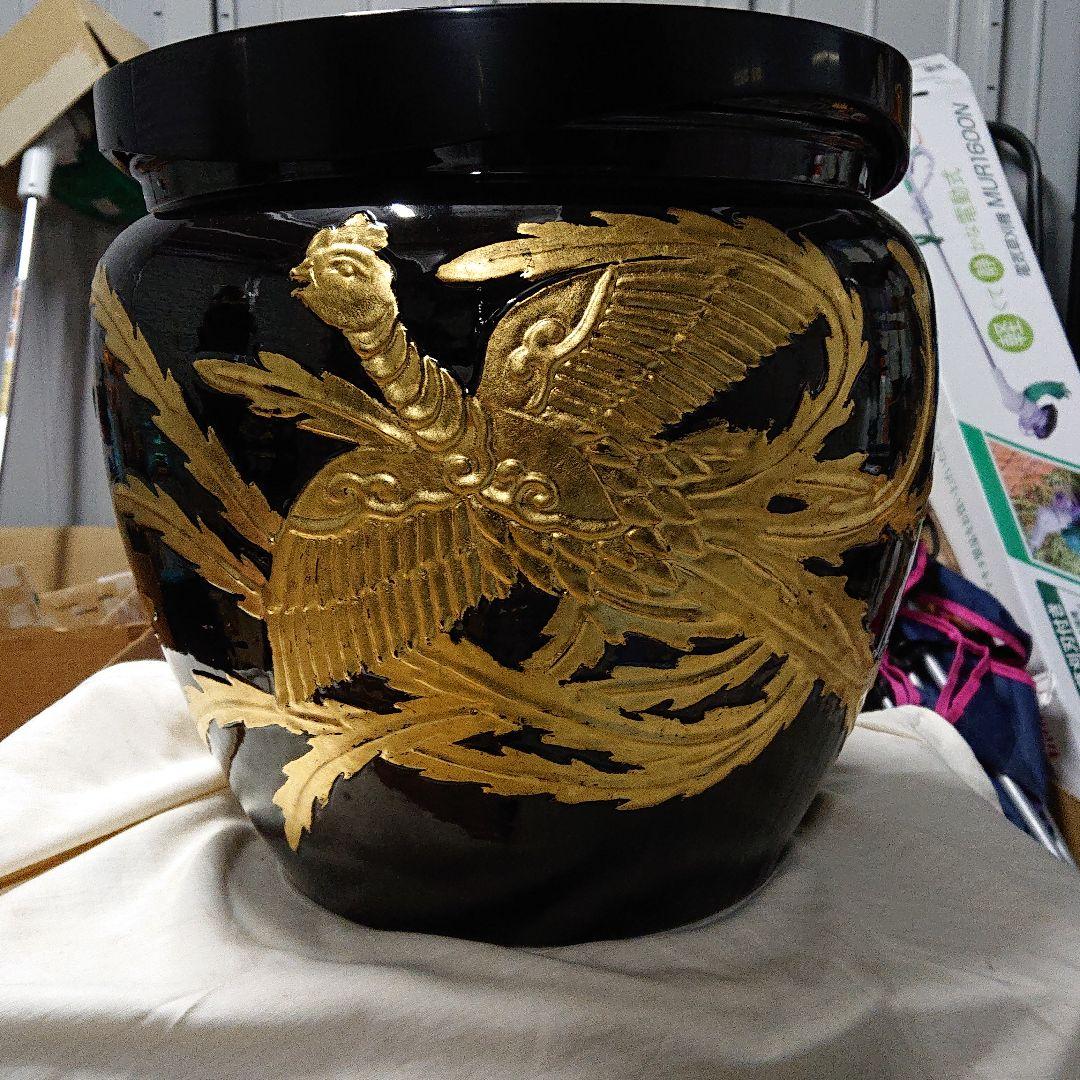 1915年 永楽「乙卯年為　御大典記念 好之」大水指開口約28cm高さ約30cm