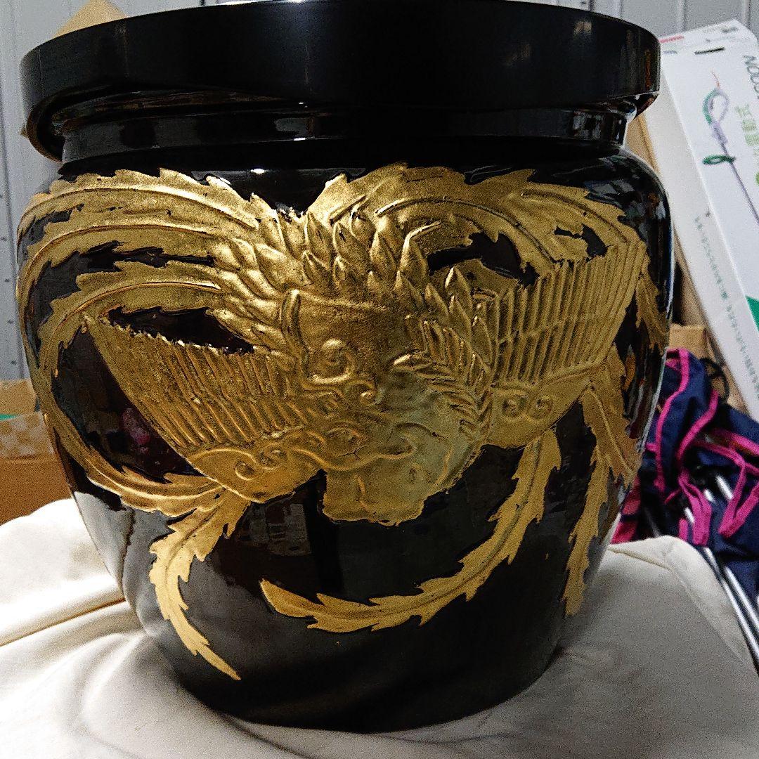 1915年 永楽「乙卯年為　御大典記念 好之」大水指開口約28cm高さ約30cm