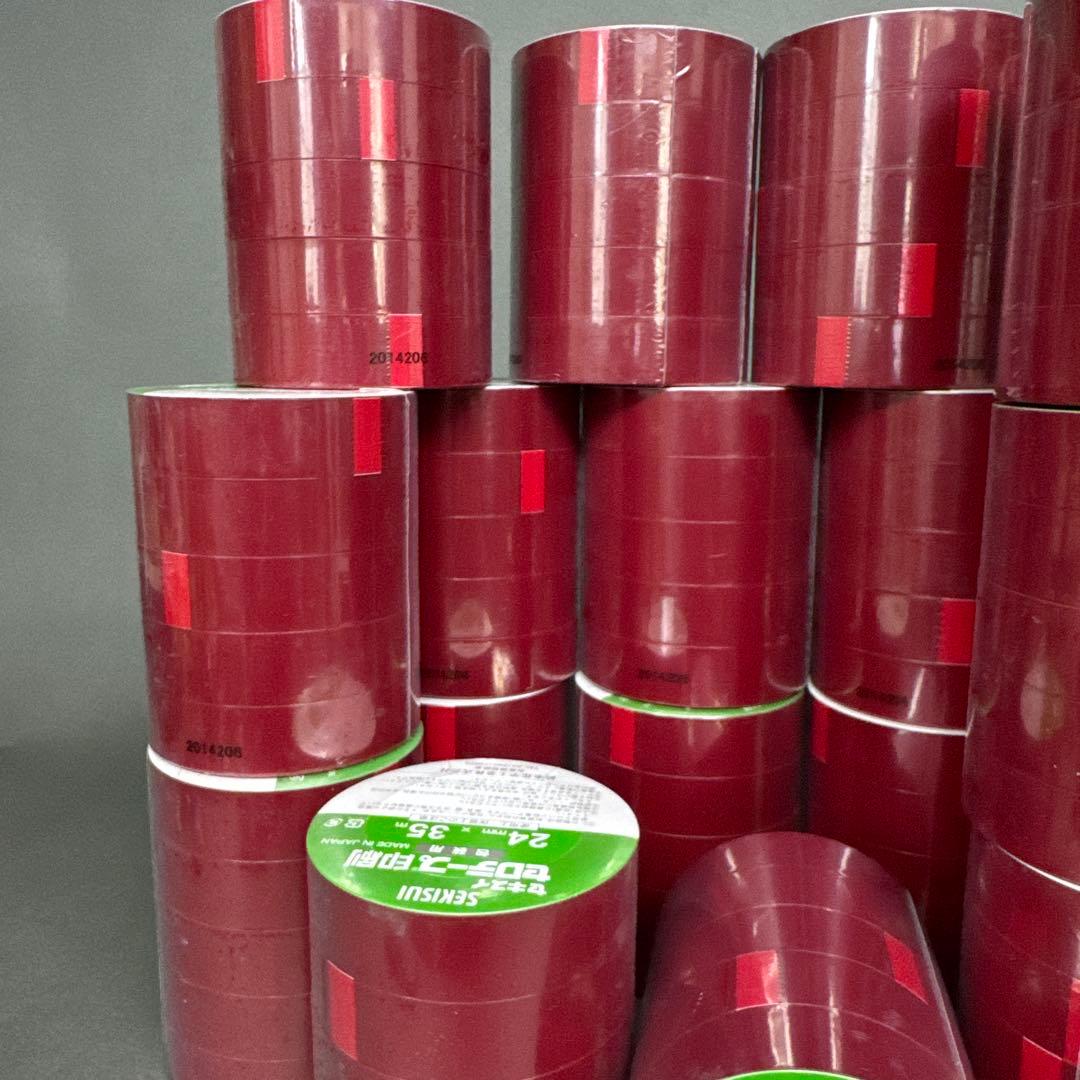 セキスイ セロテープ 【24mm×35m】5巻×20セット合計100巻 赤 印刷