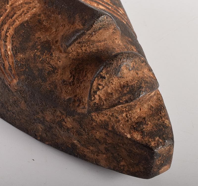 古い木彫面　バリ島　インドネシア　アフリカン　時代箱　M　R5007