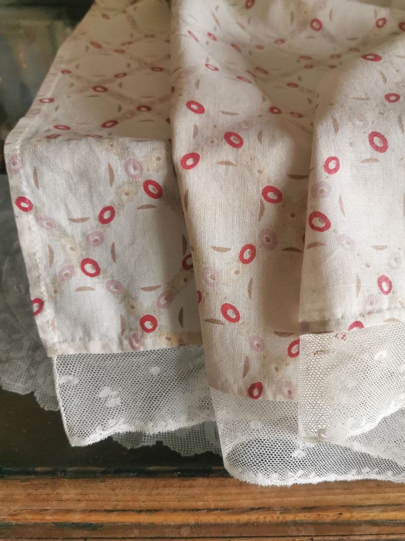 アンティークトレリスローズ花柄フレンチファブリック 花舞レース装飾カーテンパネル