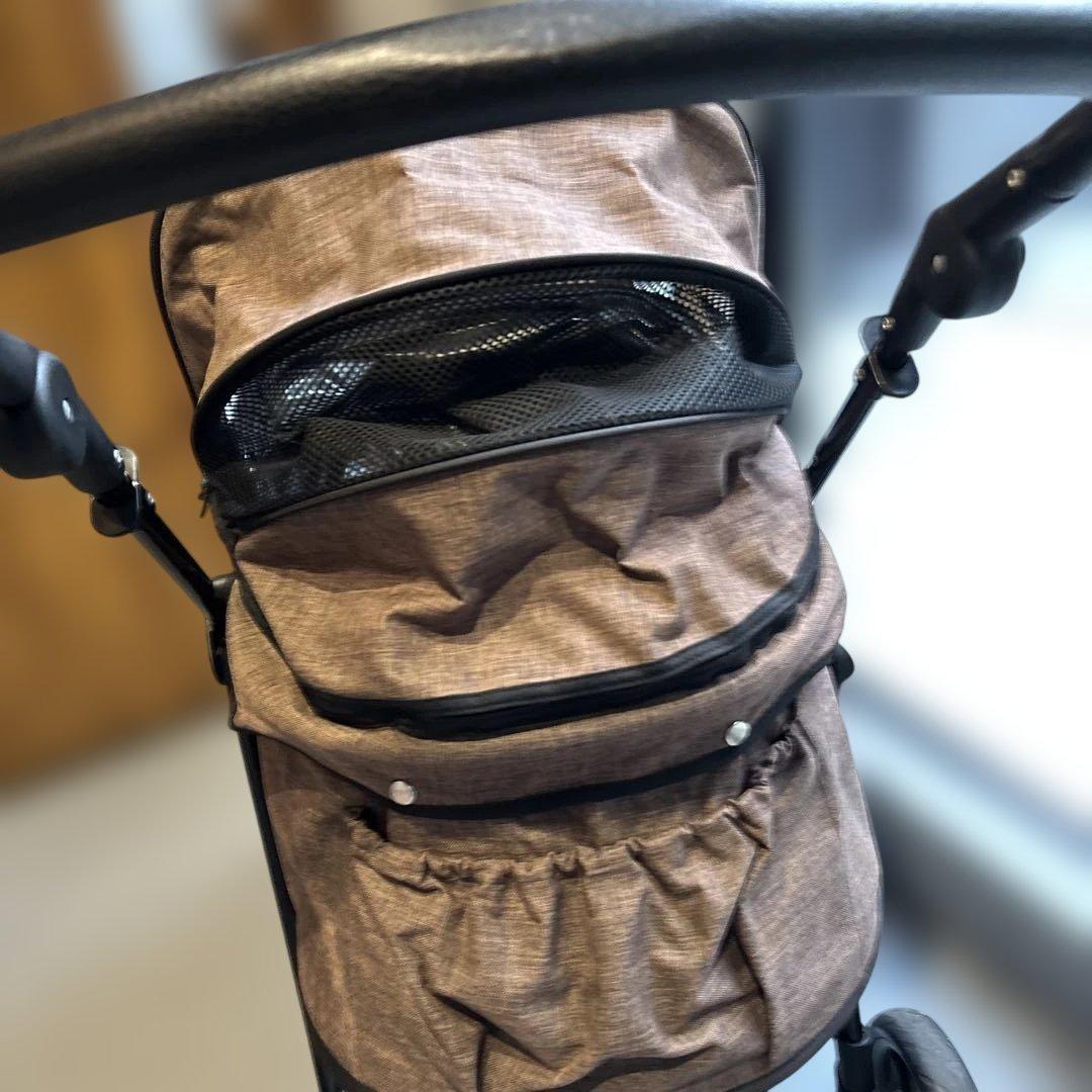 ペットカート！メッシュカバー付き　ブラウン