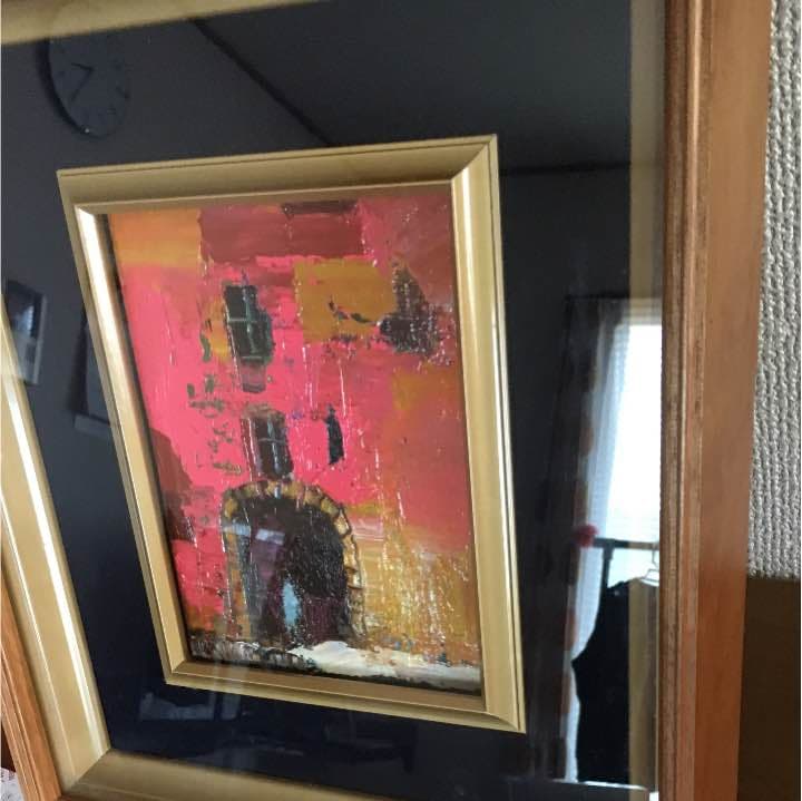 須藤佐一郎作   【古城】 油絵  0号